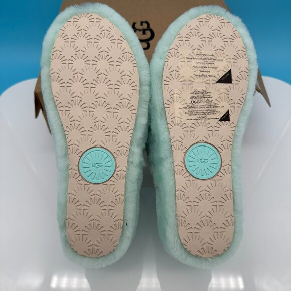 UGG‎ Women's Fluff Yeah Wavy Slide Sheepskin Slipper Sandals, Size 8, Sky Blue - Picture 8 of 12